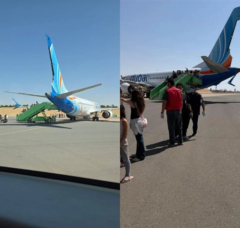 תמונות של המטוס לאחר הנחיתה בסעודיה שעלו לרשתות