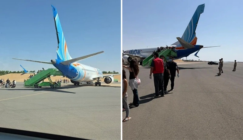תמונות של המטוס לאחר הנחיתה בסעודיה שעלו לרשתות