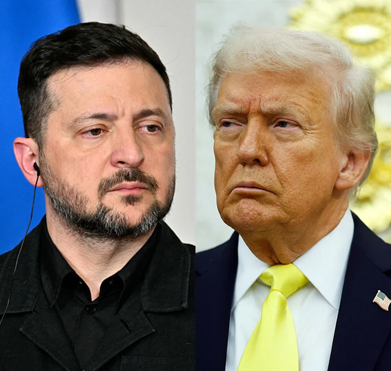 נשיא ארה"ב, דונלד טראמפ, נשיא אוקראינה, וולודימיר זלנסקי