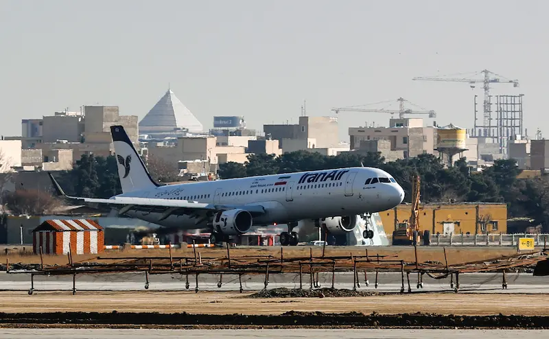 מטוס נוסעים איראני בנמל התעופה מהראבאד בטהראן, 12 בינואר 2017