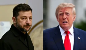 נשיא ארה"ב, דונלד טראמפ, נשיא אוקראינה, וולודימיר זלנסקי