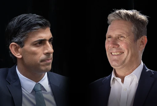 מנהיג מפלגת הלייבור קייר סטארמר ומנהיג המפלגה השמרנית רישי סונאק | צילום: Jeff J Mitchell, Leon Neal/Getty Images