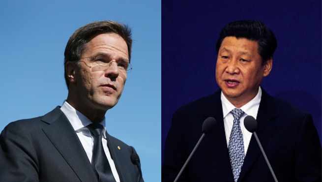 ראש ממשלת הולנד מארק רוטה ונשיא סין שי ג'ינפינג | צילום: Lisa Maree Williams/Getty Images | Song Kyung-Seok-Pool